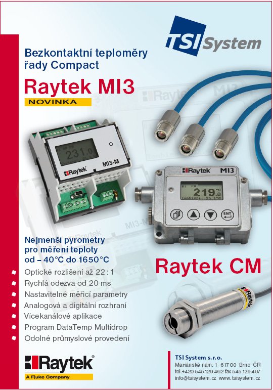 Inzerát 2010 - Bezkontaktní teploměry řady Compact - Raytek MI3