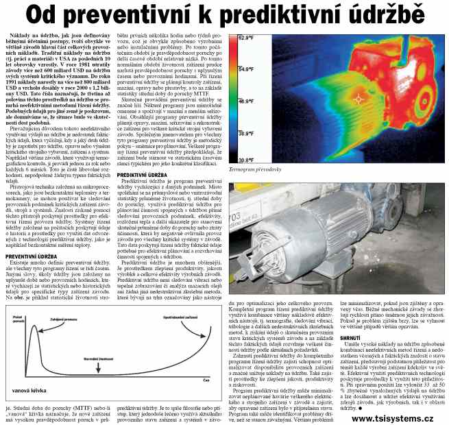 Technický týdeník, č. 13, 2006 - Od preventivní k prediktivní údržbě