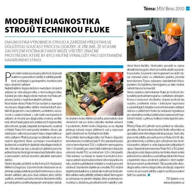 Článek TECH magazín - Moderní diagnostika strojů technikou Fluke