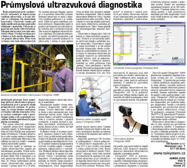 Článek 2009 Průmyslová ultrazvuková diagnostika