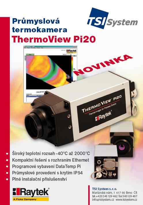 leták 2010 Průmyslová termokamera ThermoView Pi20