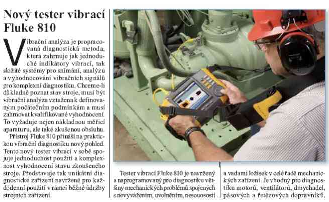 Článek Řízení a údržba průmyslového podniku, č.3, 2010 - Nový tester vibrací Fluke 810