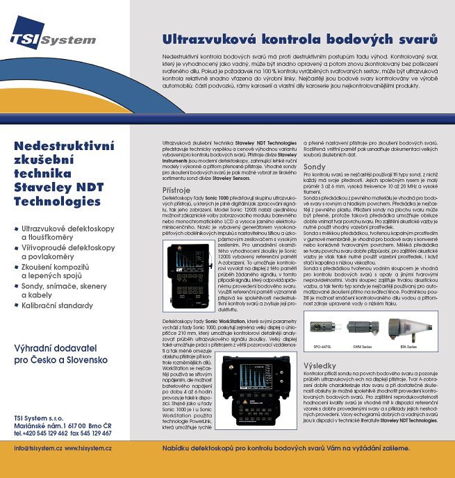 Ultrazvuková kontrola bodových svarů, NDT Bulletin, č. 3, 2005
