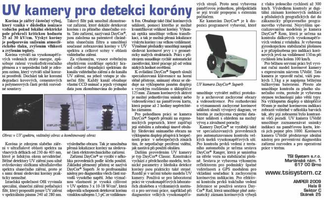 UV kamery pro detekci koróny, Technický týdeník, č. 6, 2009